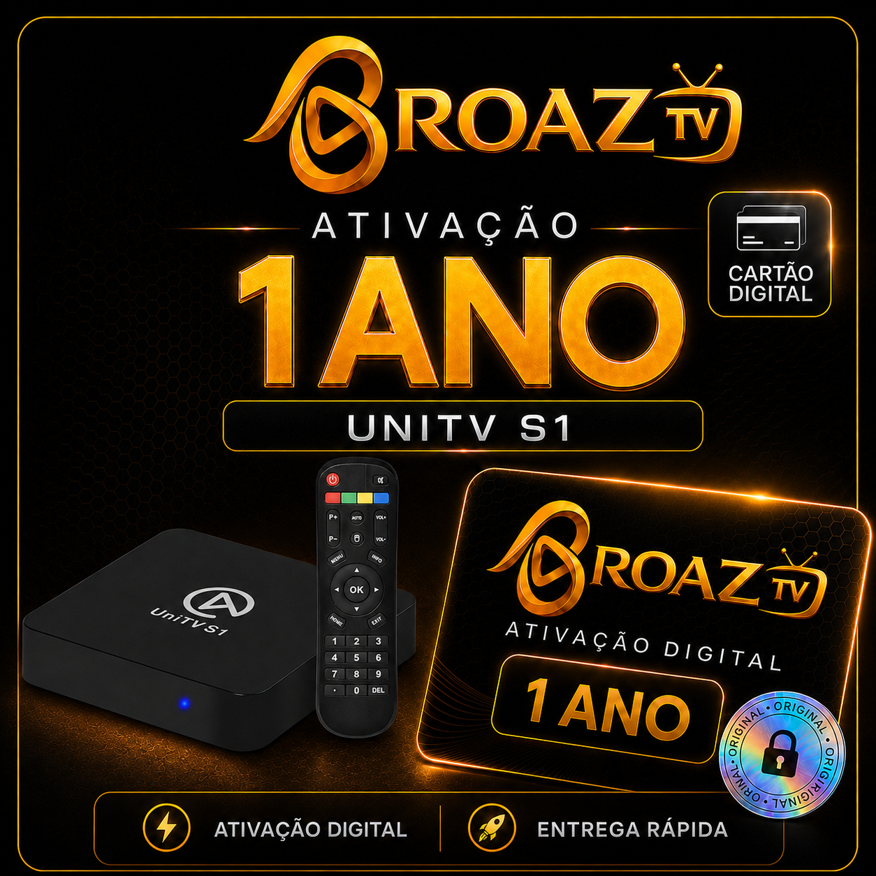Ativação BroAZ TV para UniTV S1 – 1 Ano